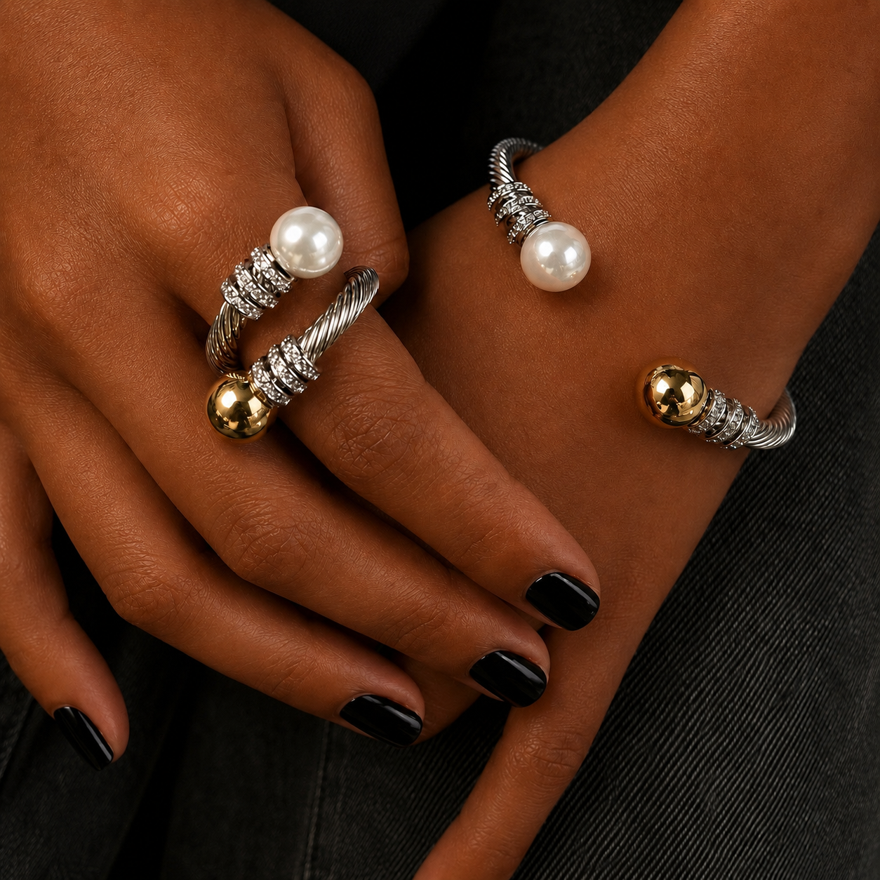 Twisted Pearl Bangle