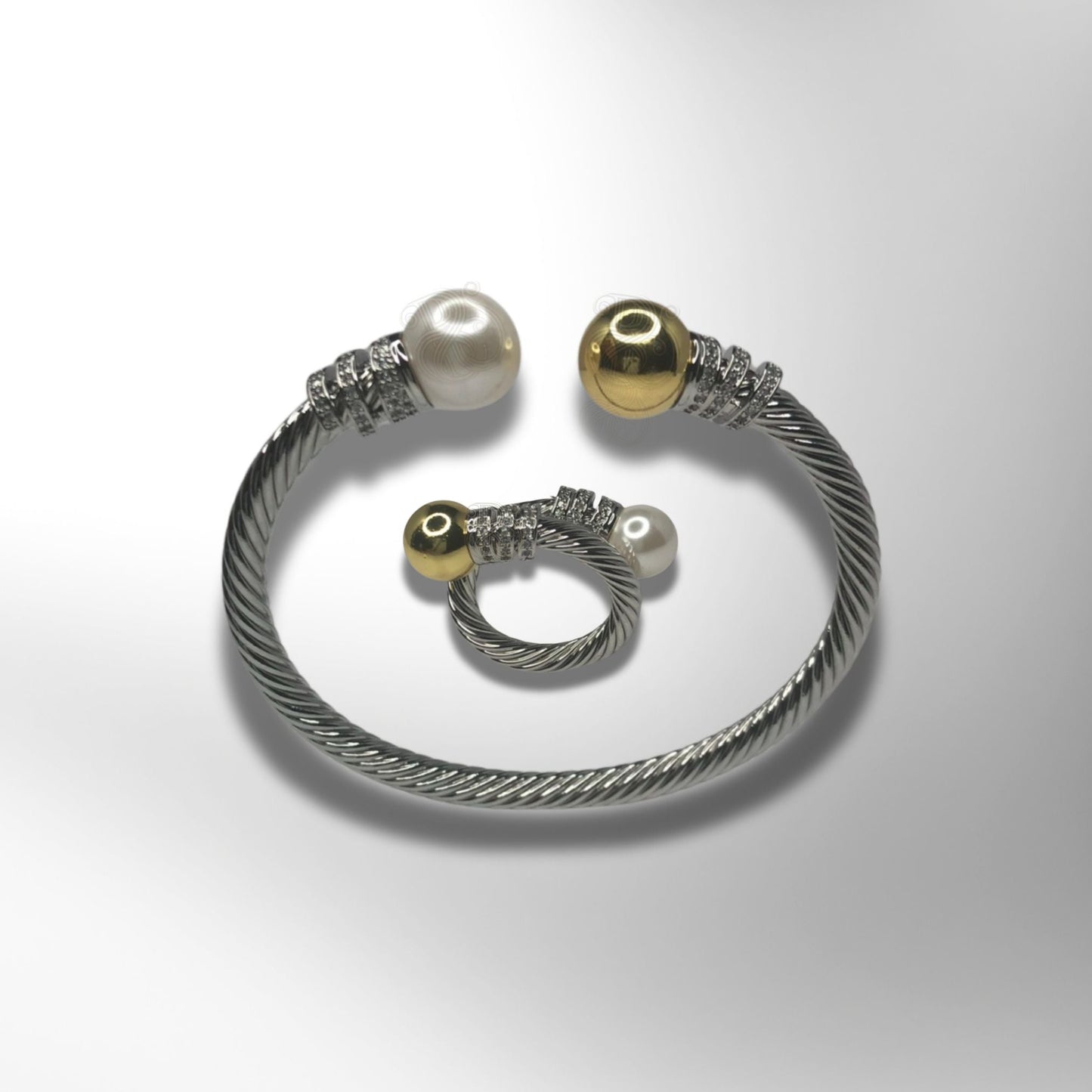 Twisted Pearl Bangle