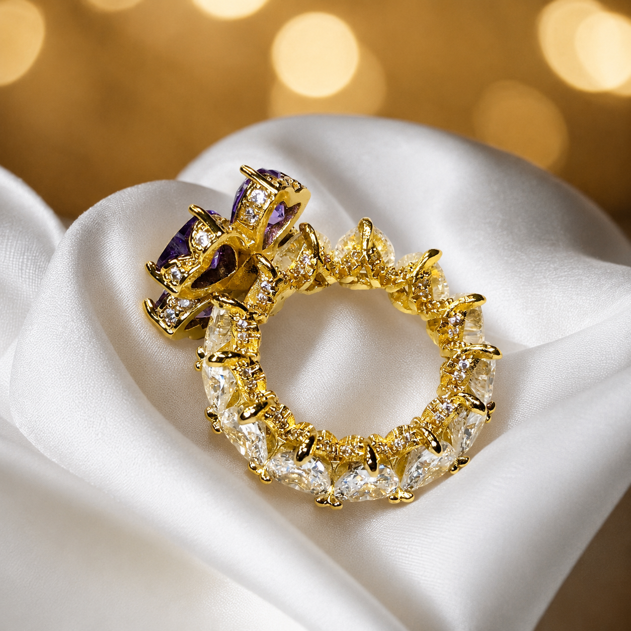 Violet Royale Clover Ring
