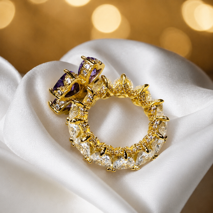 Violet Royale Clover Ring