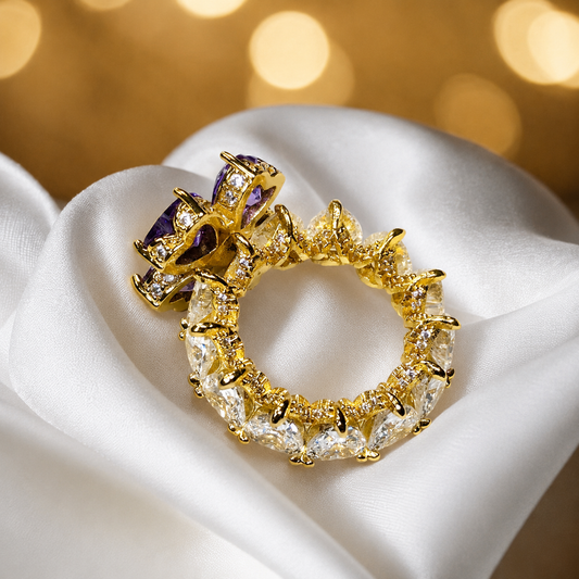 Violet Royale Clover Ring