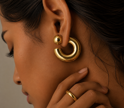 Gilded Halos Gold Earrings