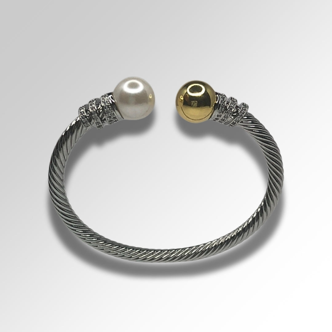 Twisted Pearl Bangle