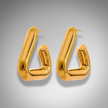 Golden Trigon Hoop Earrings
