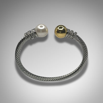 Twisted Pearl Bangle