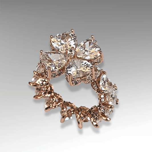 Signature Icy Clover Ring Rose Petal