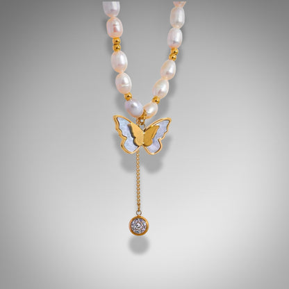 Pearl Butterfly Necklace