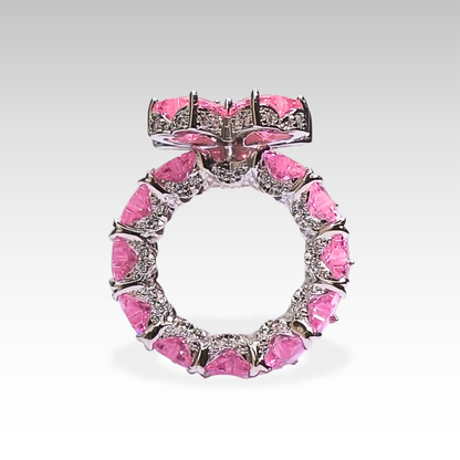 Signature Icy Clover Ring Rosy Bloom