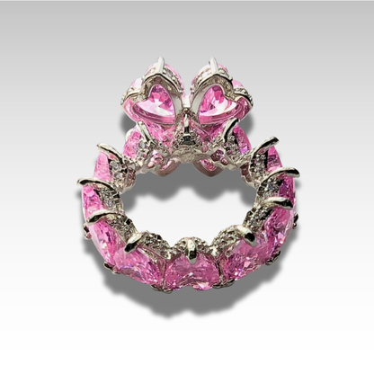 Signature Icy Clover Ring Rosy Bloom