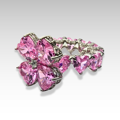 Signature Icy Clover Ring Rosy Bloom