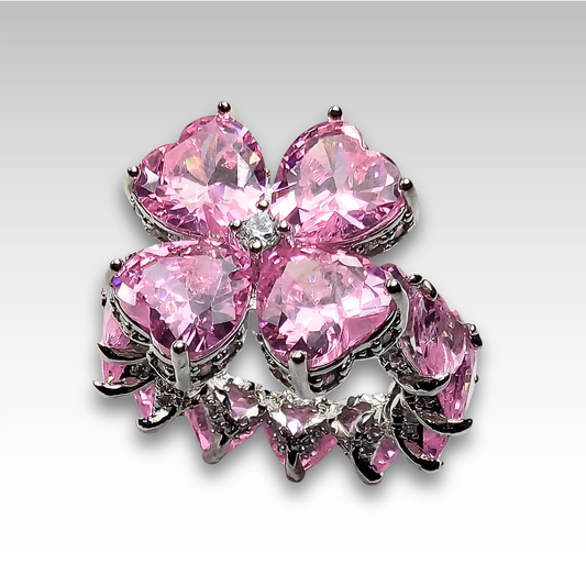 Signature Icy Clover Ring Rosy Bloom