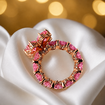 Pink Velvet Clover Ring