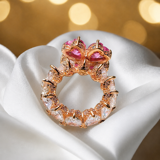 Rosé Blush Clover Ring