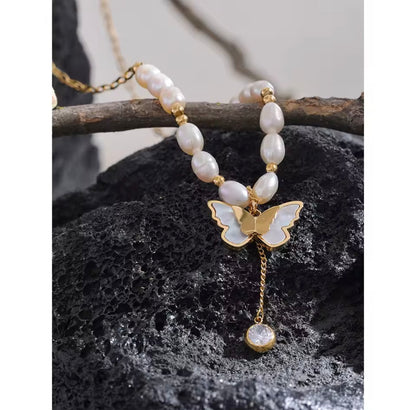 Pearl Butterfly Necklace