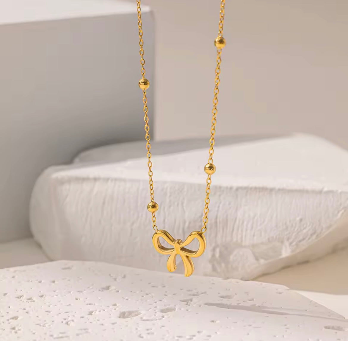 Adorned Bow Necklace