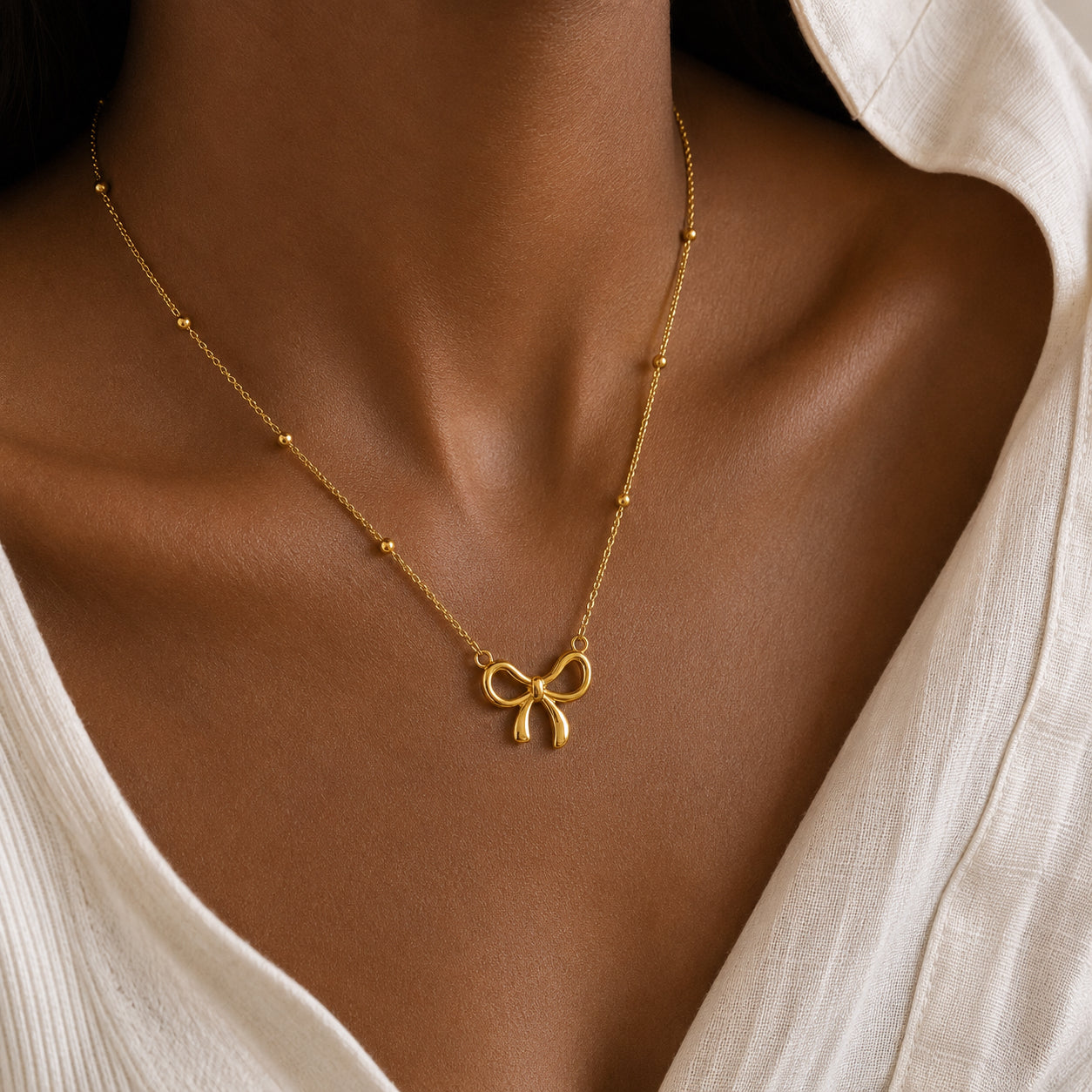 Adorned Bow Necklace